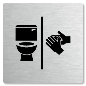 WC, umývárna, 80x80mm, stříbrná, Nevada